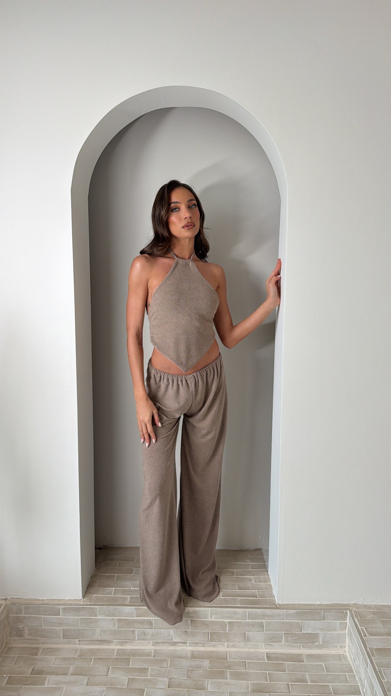 Mocha Towelling Trousers