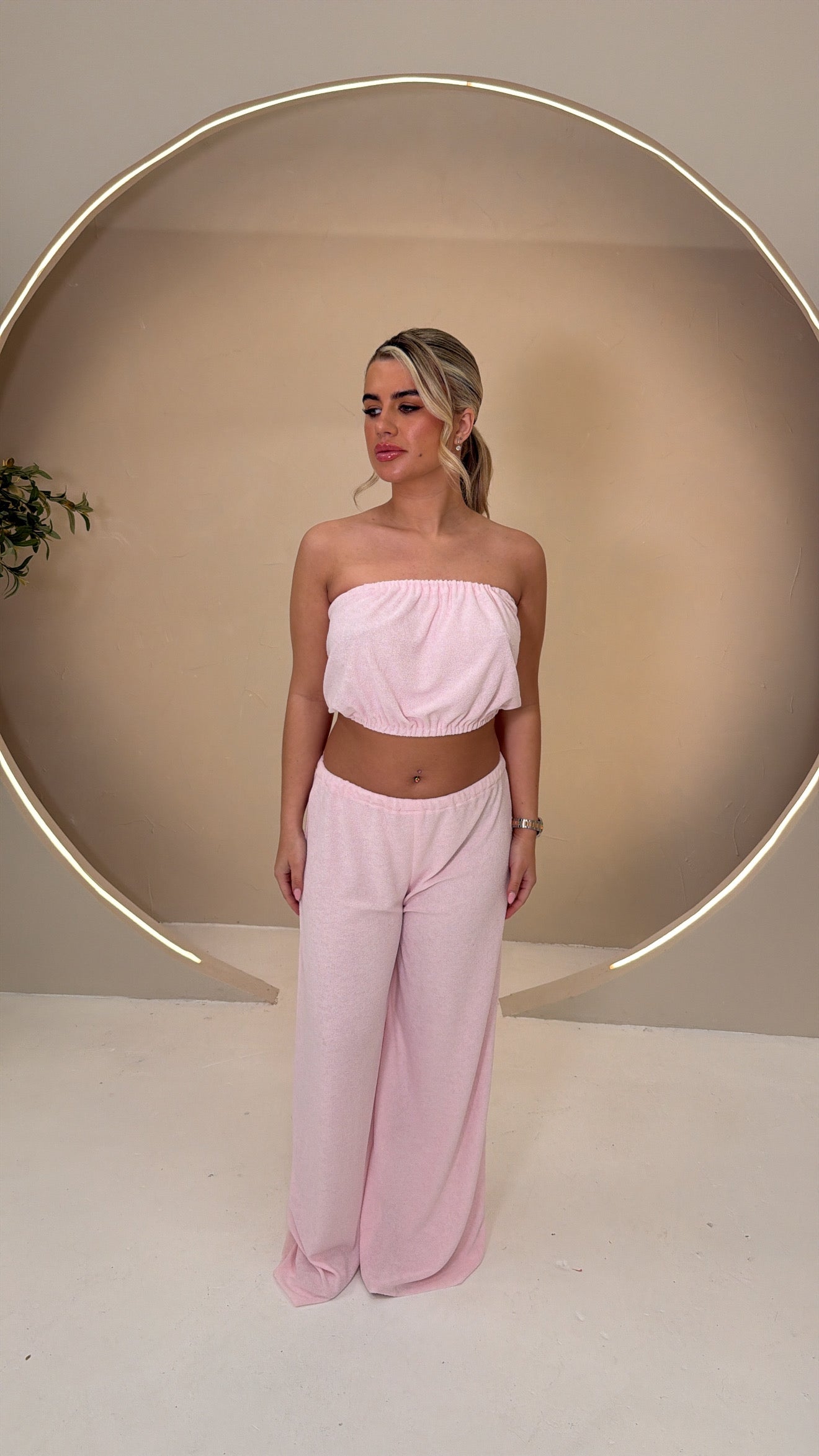 Baby Pink Towelling Pants