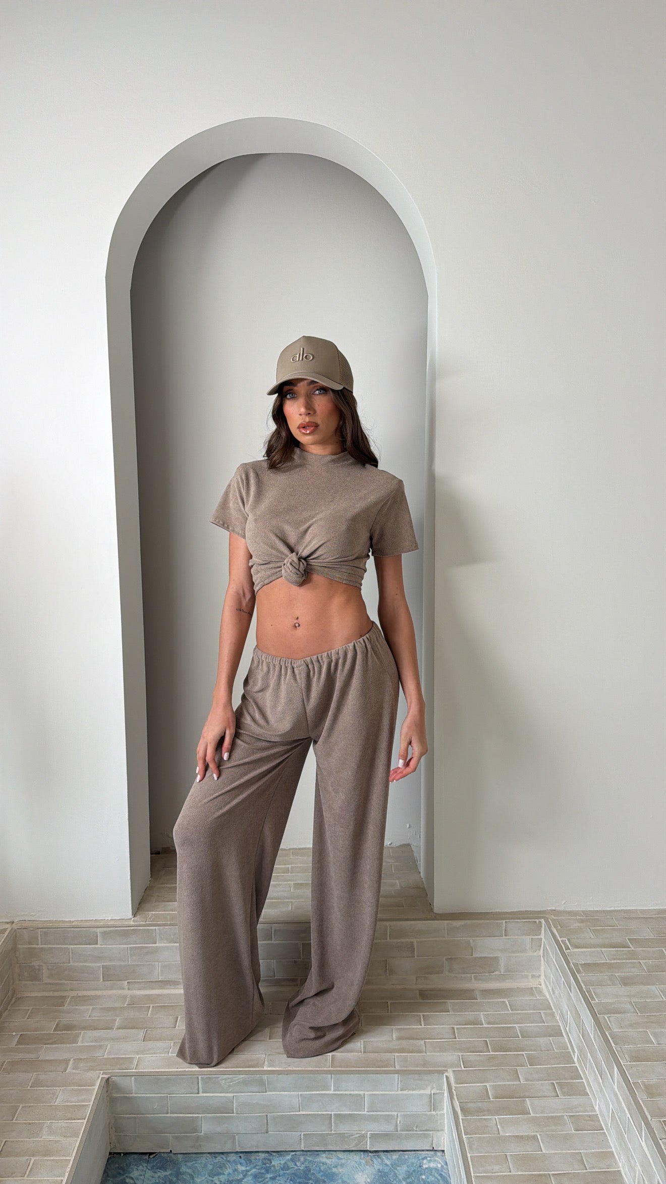 Mocha Towelling T-Shirt