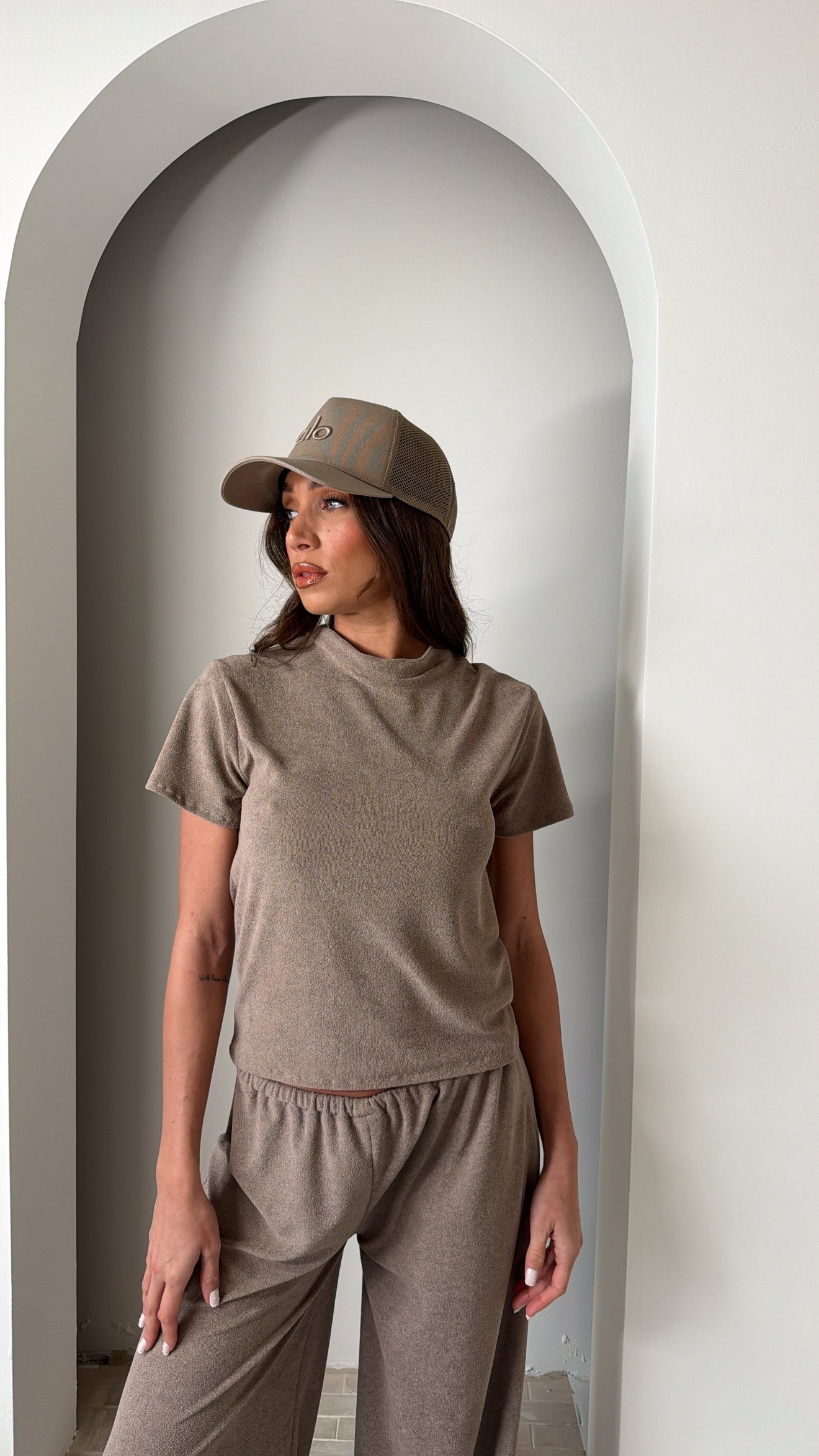 Mocha Towelling T-Shirt