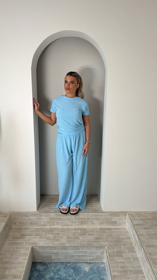 Blue Towelling T-Shirt